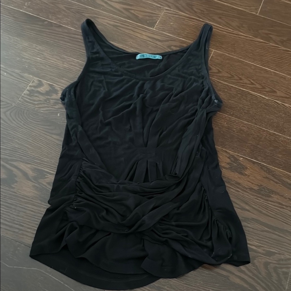 Velvet Black Sleeveless Tank Top